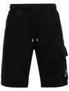 Light Fleece Utility Shorts Black - CP COMPANY - BALAAN 3