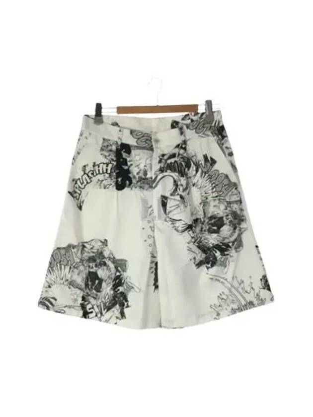 Printed Wide Leg Shorts White - COMME DES GARCONS - BALAAN 2