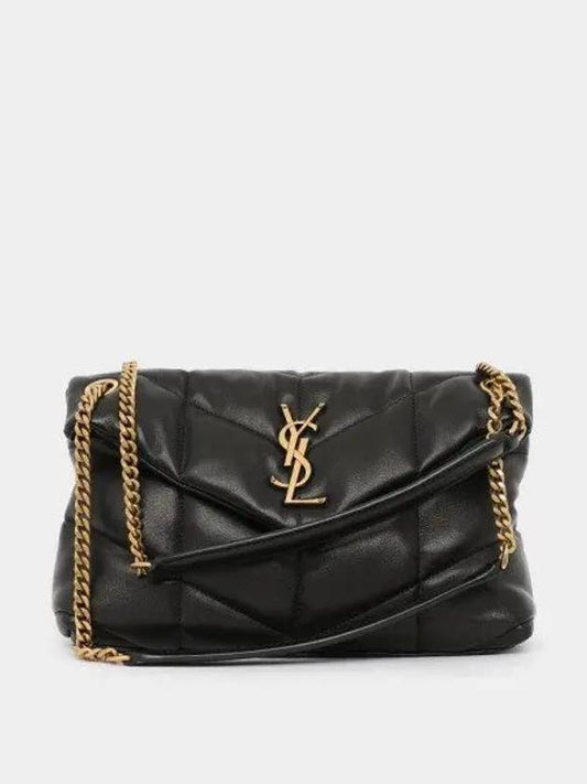 Puffer Quilted Nappa Leather Small Shoulder Bag Black - SAINT LAURENT - BALAAN 2