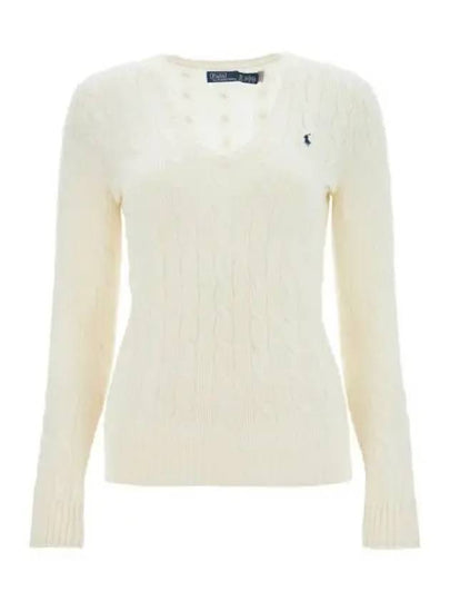 Kimberly Embroidered Logo Pony Cable Knit Top Cream - POLO RALPH LAUREN - BALAAN 2