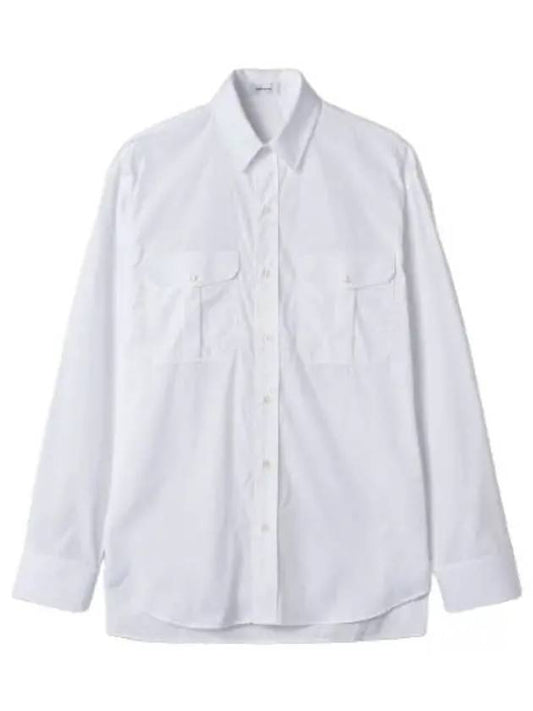 Oversized flap pocket cotton shirt white - WARDROBE.NYC - BALAAN 1