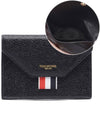 Envelope Leather Card Wallet Black - THOM BROWNE - BALAAN.