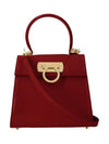 Iconic Top Handle Small Tote Bag Red - SALVATORE FERRAGAMO - BALAAN 4