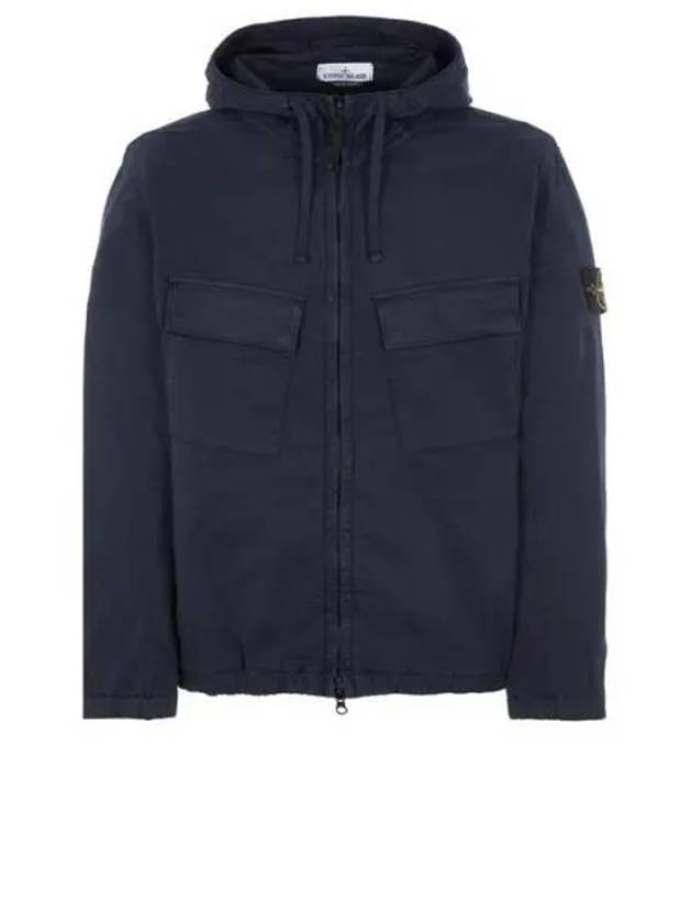 Cotton Twill Stretch Hooded Jacket Black - STONE ISLAND - BALAAN 2