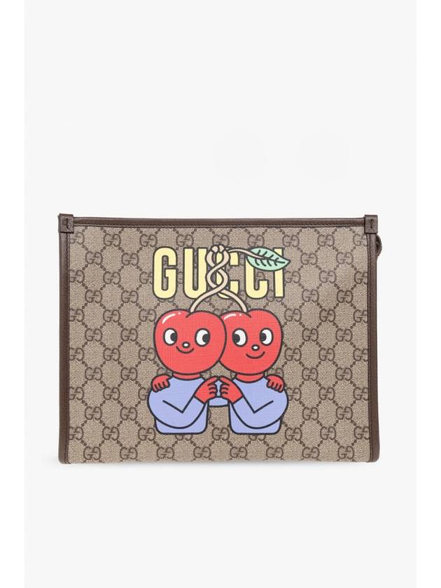 GG Supreme Clutch Bag Beige - GUCCI - BALAAN 2