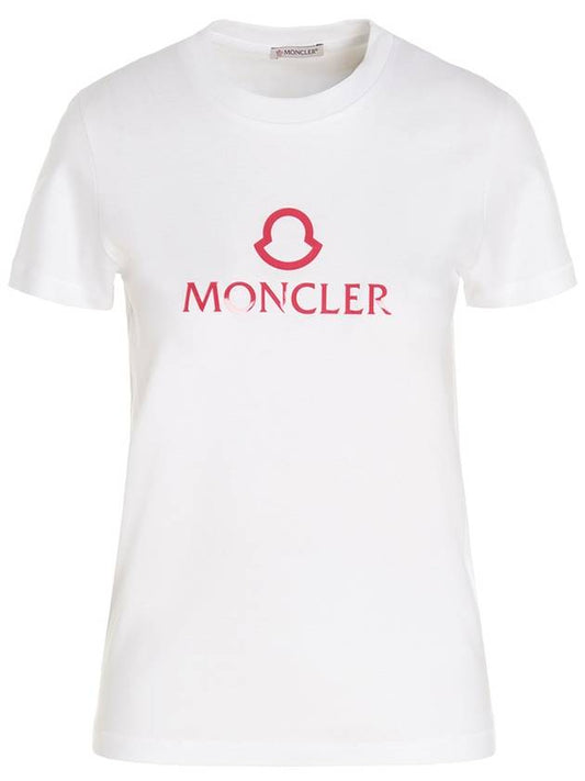 Women's Logo Short Sleeve T-Shirt White - MONCLER - BALAAN 2