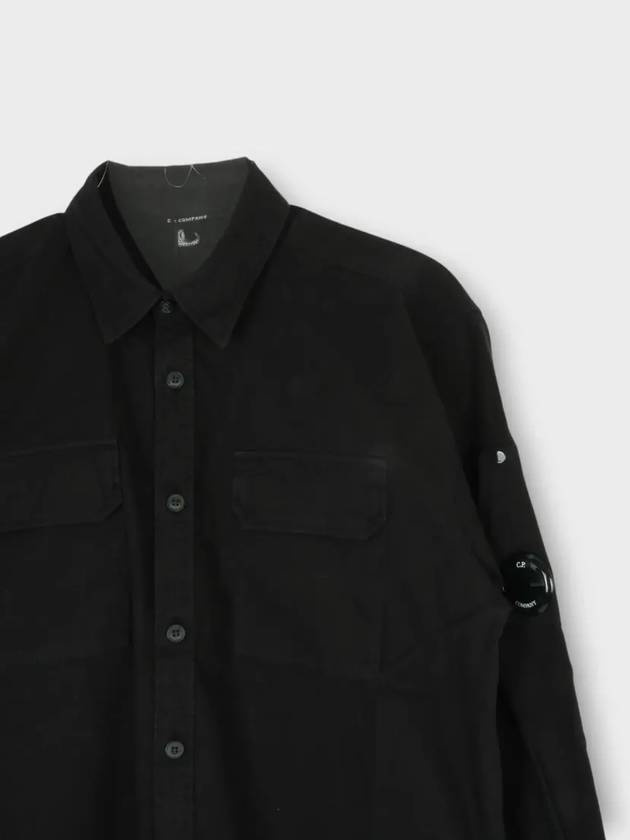 Men's Lens Wappen Long Sleeve Shirt Black - CP COMPANY - BALAAN 5