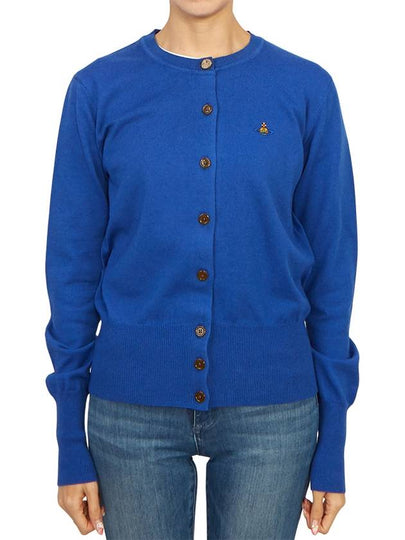 Bea Logo Cardigan Blue - VIVIENNE WESTWOOD - BALAAN 2