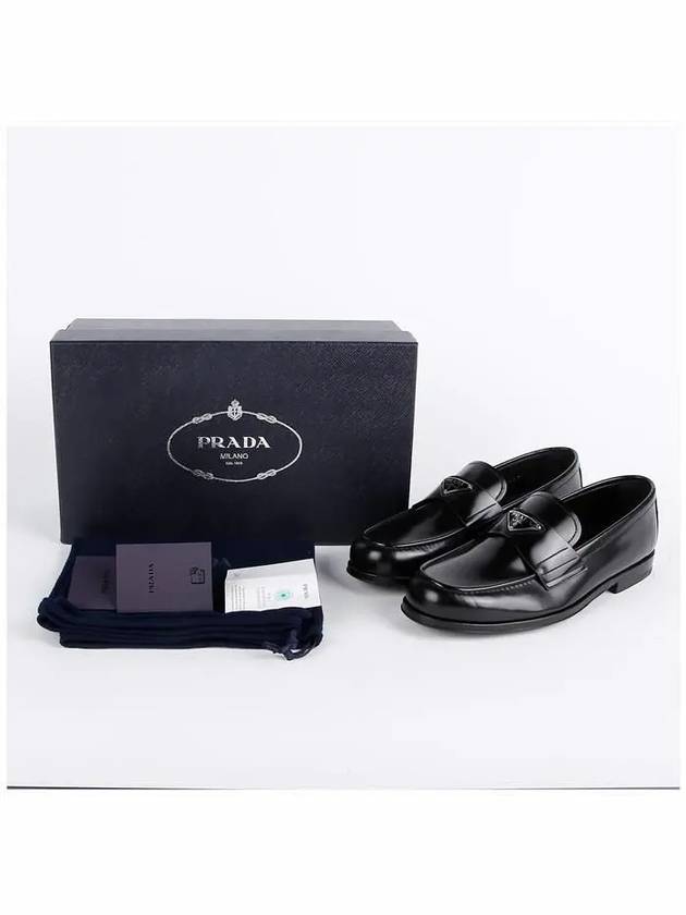 Brushed Leather Loafers Black - PRADA - BALAAN 8