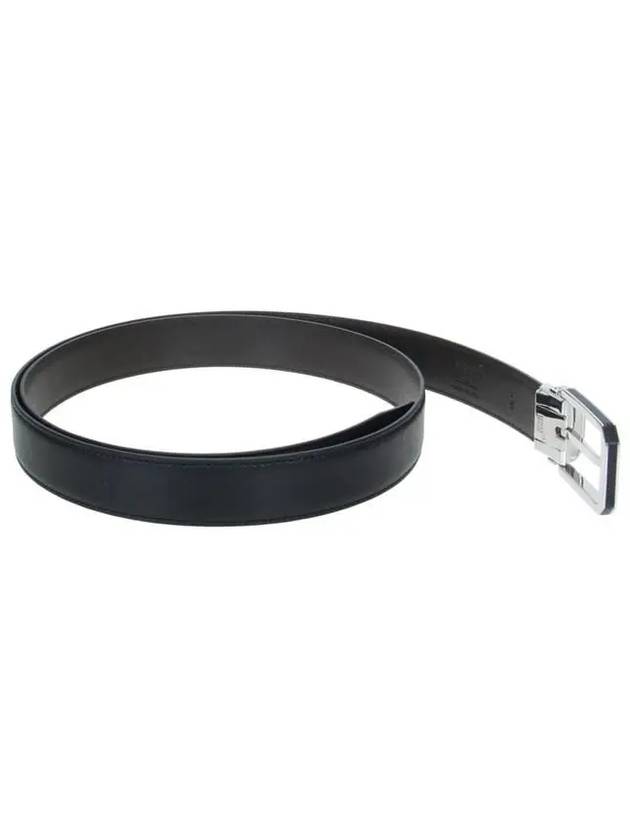 Men's Reversible Square Buckle Leather Belt Black Brown - MONTBLANC - BALAAN 4