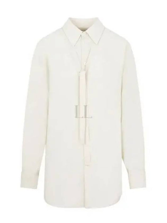 Tie Detail Satin Shirt White - LEMAIRE - BALAAN 2