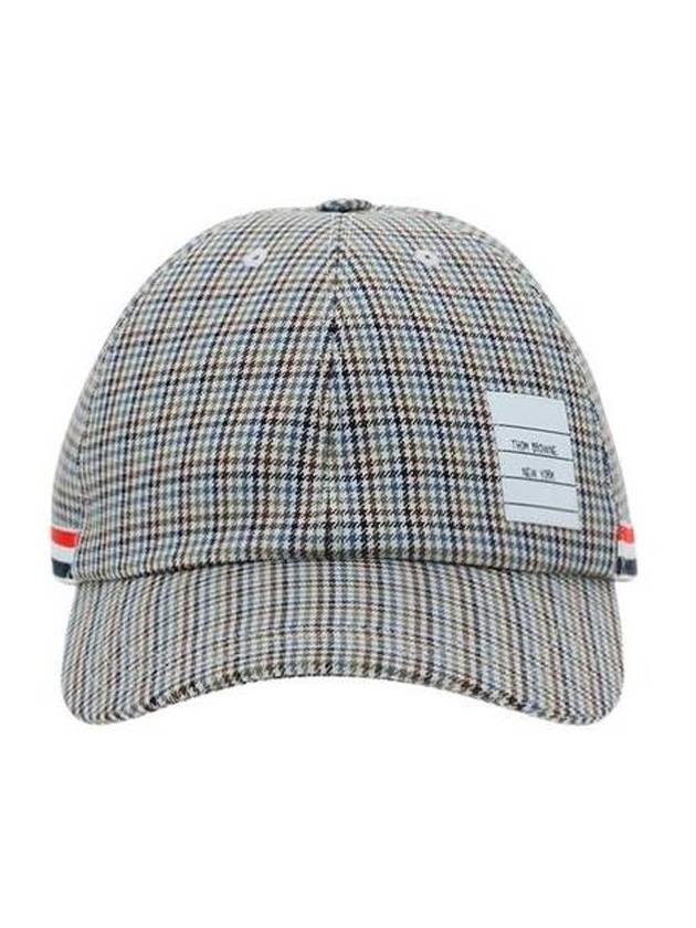 Checked Wool Ball Cap Grey - THOM BROWNE - BALAAN 1