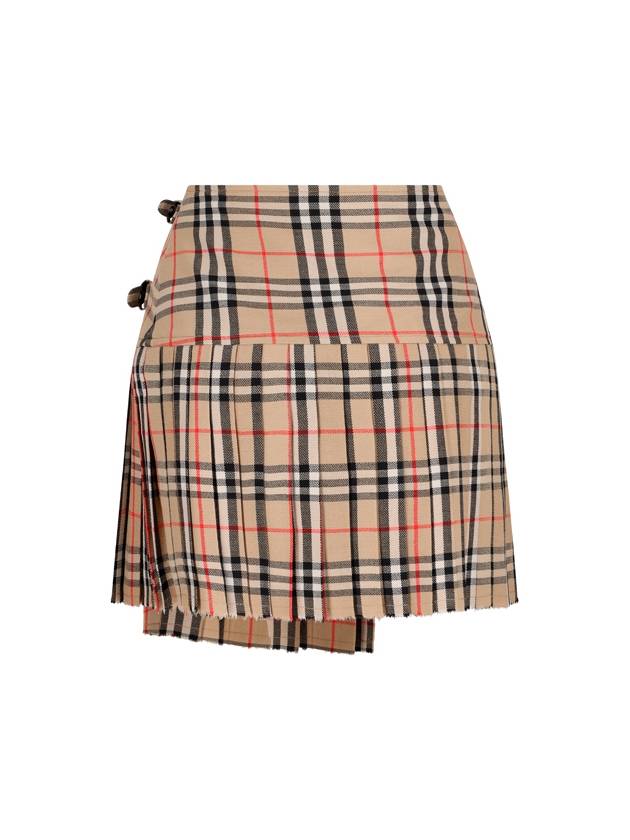 Vintage Check Wool Kilt pleated skirt Archive Beige - BURBERRY - BALAAN 3