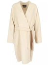 ERIS Belted Wool Coat Ivory 2425016011 064 - MAX MARA - BALAAN 1