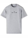 Logo Print Short Sleeve T-Shirt Grey - STONE ISLAND - BALAAN 2