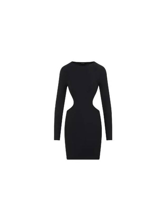 Cut Out Long Sleeved Midi Dress Black - BALENCIAGA - BALAAN 2