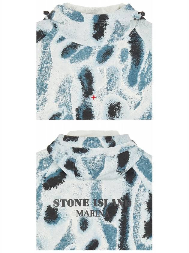 Spray Printing Hoodie Aqua - STONE ISLAND - BALAAN 6