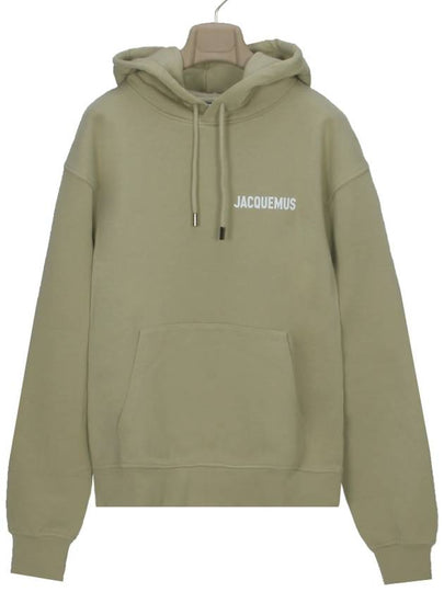 Chest Logo Print Classic Fit Cotton Hoodie Light Khaki - JACQUEMUS - BALAAN 2