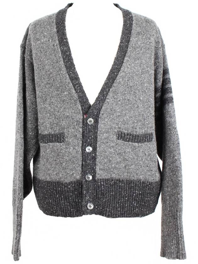 Mohair tweed wool cardigan 5 - THOM BROWNE - BALAAN 1