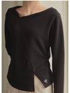 Women's Winning Line Slit Long Sleeve T-Shirt Black - MICANE - BALAAN 3