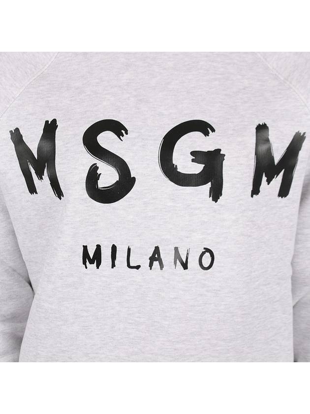 Milano Brushed Logo Print Crew Neck Sweatshirt Grey - MSGM - BALAAN 7