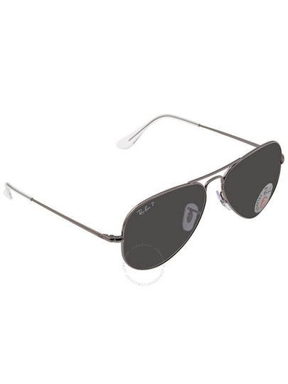 Ray Ban Aviator Metal II Polarized Black Aviator Unisex Sunglasses RB3689 004/48 58 - RAY-BAN - BALAAN 2