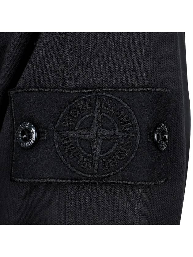 Regular Fit Cotton Zip-up Hoodie Black - STONE ISLAND - BALAAN 7