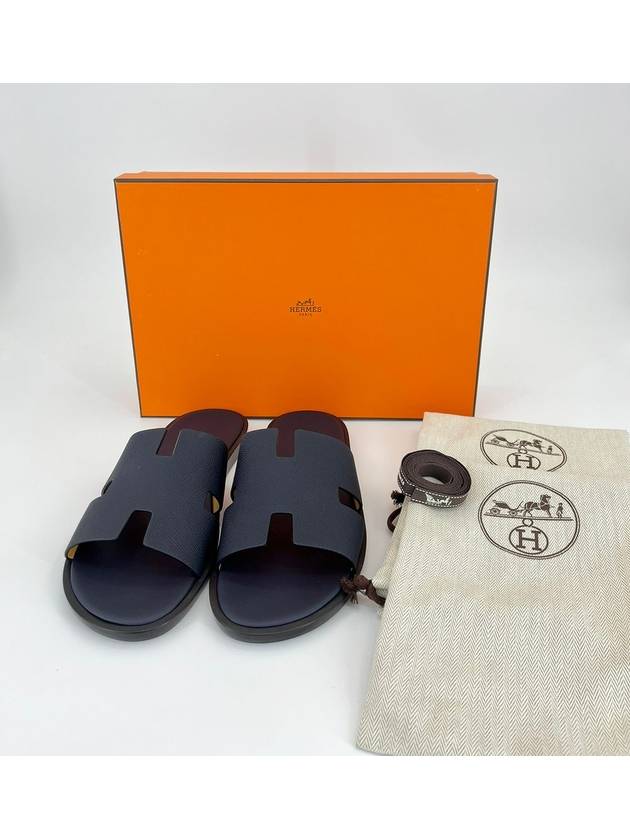 Izmir Leather Slippers Marine Brown - HERMES - BALAAN 3