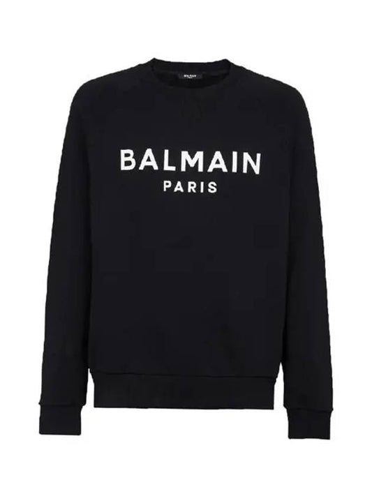 logo print crewneck sweatshirt black - BALMAIN - BALAAN.