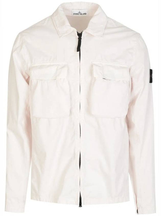 Men's Waffen Patch Chest Pocket Overshirt Jacket Pink - STONE ISLAND - BALAAN.