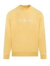 Embroidered Logo Organic Cotton Sweatshirt Yellow - SAINT LAURENT - BALAAN 2