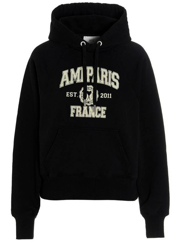 Logo Hoodie Black - AMI - BALAAN 1