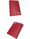 gold plated GG Marmont passport wallet red - GUCCI - BALAAN.