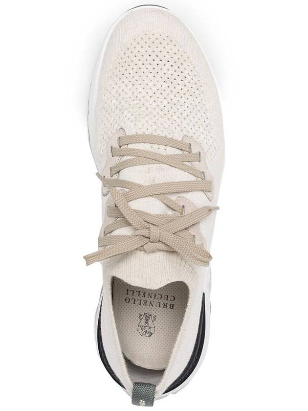 Stretch Knit Low Top Sneakers White - BRUNELLO CUCINELLI - BALAAN 7