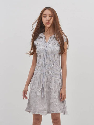 Tie Me Up Short Dress Grey - ICONOGRAPHY - BALAAN 1