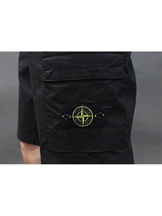 Light Stretch Cotton Bermuda Shorts Black - STONE ISLAND - BALAAN 9