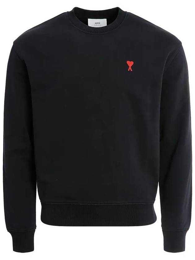 Small Heart Logo Sweatshirt Black - AMI - BALAAN 2