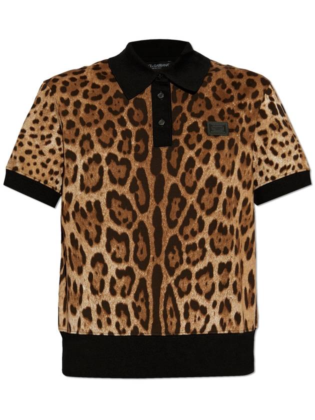 Dolce & Gabbana Polo With Animal Motif, Women's, Brown - DOLCE&GABBANA - BALAAN 1