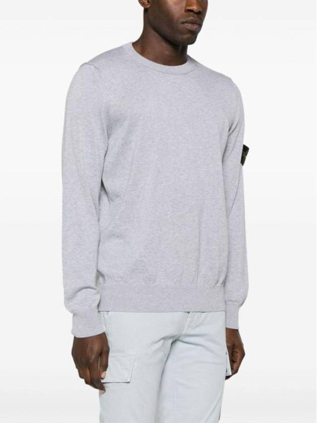 Crewneck Soft Cotton Knit Top Charcoal - STONE ISLAND - BALAAN 4