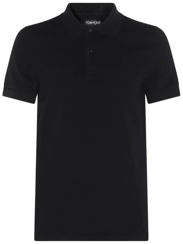 Short Sleeve Polo Shirt Black - TOM FORD - BALAAN 1