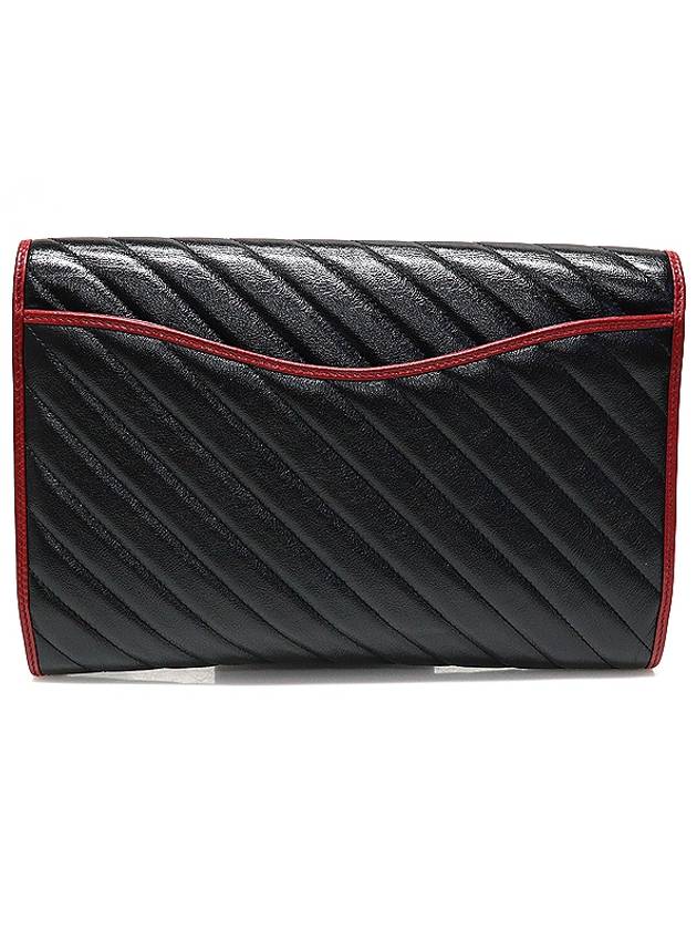 498079 Black Red Matelasse Leather GG Marmont Gold Clutch - GUCCI - BALAAN 3