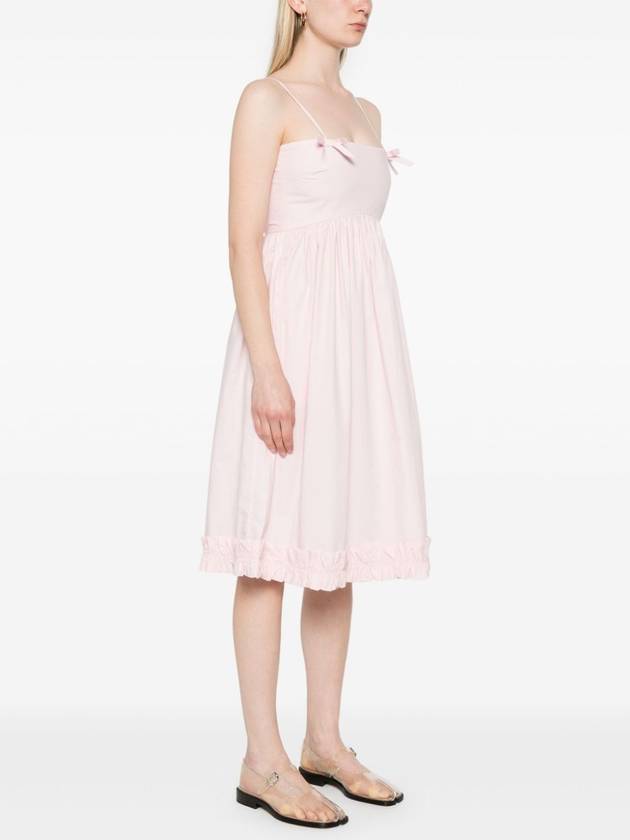 Poplin strap midi dress pink - GANNI - BALAAN 3