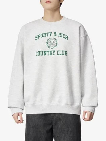 Logo Print Sweatshirt Heather Gray CRAW2319HG - SPORTY & RICH - BALAAN 1