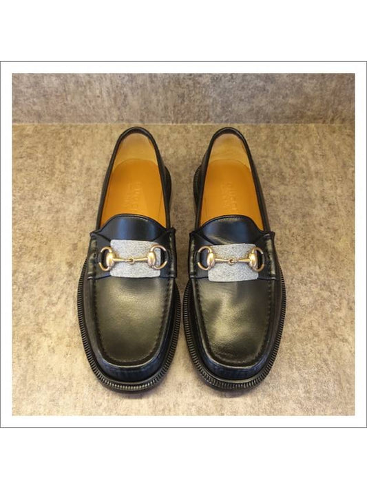 Men's Horsebit Square Loafer Black - GUCCI - BALAAN.