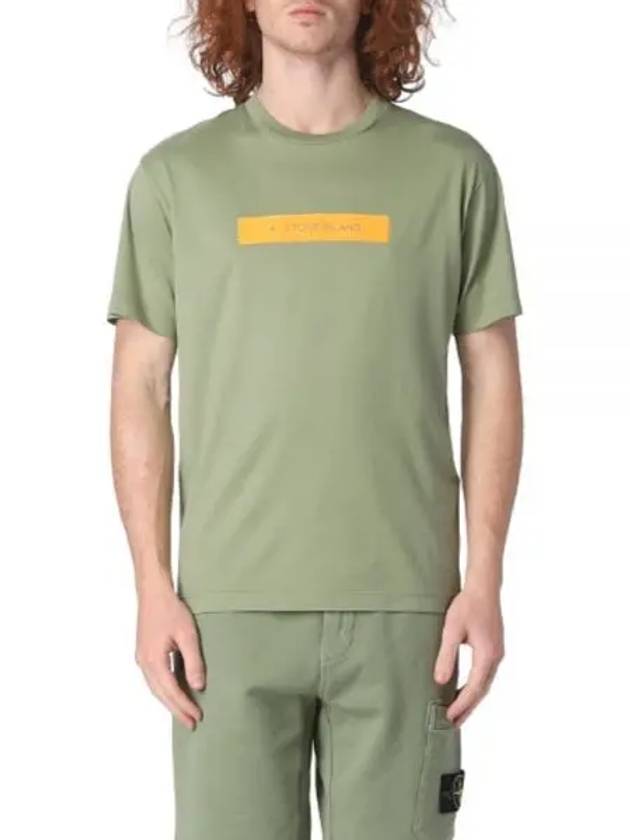 Micro Logo Print Short Sleeve T-shirt Green - STONE ISLAND - BALAAN 2