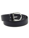 Horseshoe Buckle Business Line Leather Belt Navy - MONTBLANC - BALAAN 1