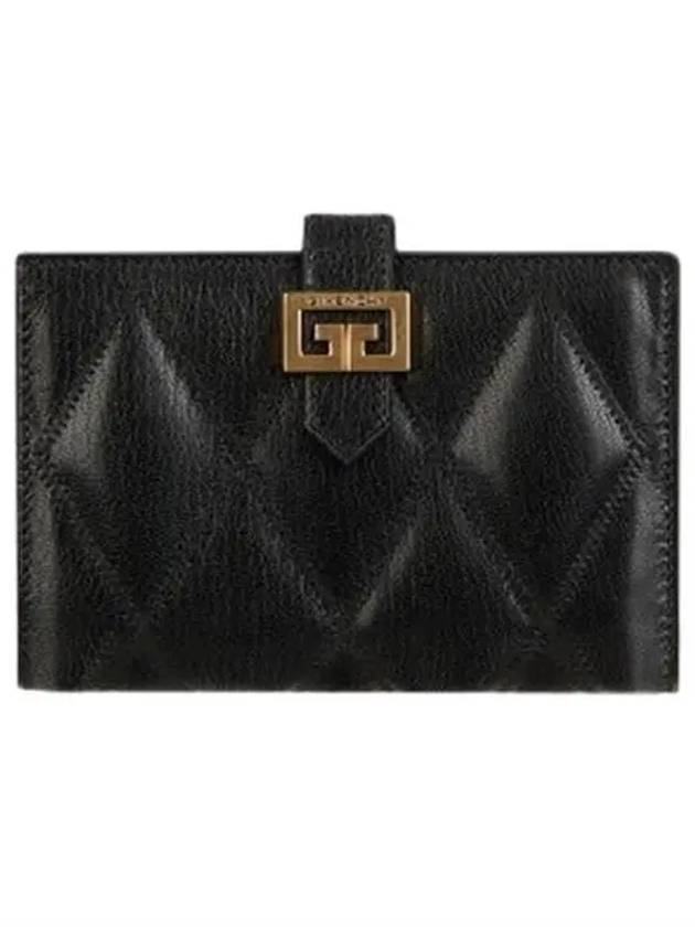 Diamond Quilted Leather GV3 Medium Wallet Black - GIVENCHY - BALAAN.