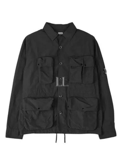 Flat Nylon Utility Over Long Sleeve Shirt Black - CP COMPANY - BALAAN 2