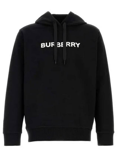 Logo Print Hoodie Black - BURBERRY - BALAAN 2