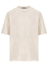 Triangle Logo Short Sleeve T-Shirt White - PRADA - BALAAN 2